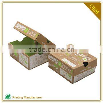 Various Size Kraft Shoe Box Bulk Brown Paper Foldable Design Custom