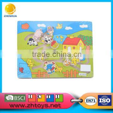 Wooden puzzle brain game farm maze popular item 2016