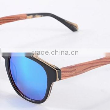 Fashion Acetate Sunglasses With Wood Temple