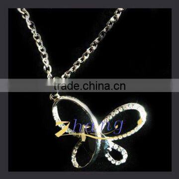 butterfly shaped rhinestone necklace