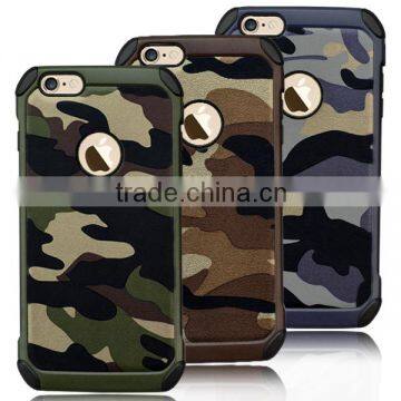 Manufacturer wholesale camouflage army leather cases cover for Apple iPhone 6