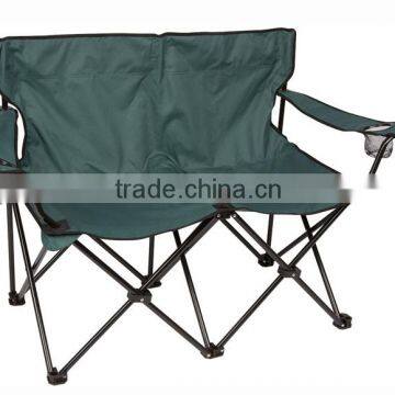 Two seater folding camping double beach lover chairs w cup holder