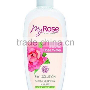 Micellar Rose Water 3 in 1 Face, Eyes and Lips with Bulgarian Rosa Damascena - 220 ml. Paraben Free. Made in EU.