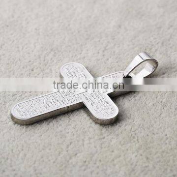 Touchlove New Arrival Engraved Cross Custom Stainless Steel Pendant Necklace photo-3