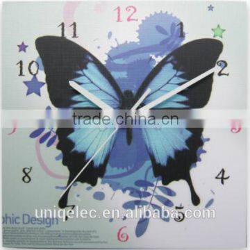 first quality decorative unique wall clock butterfly style for living room