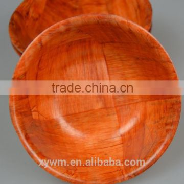 Round woven wooden salad bowl set with 10 sizes