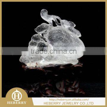 high quality clear quartz crystal couple peanut sculpture good for decoration or collection