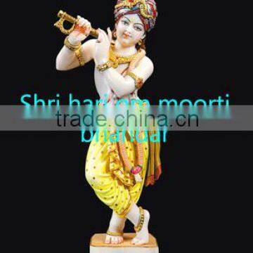 white marble krishna statue