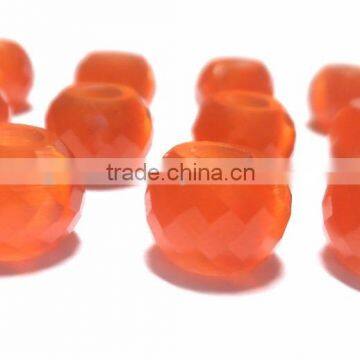 AAA Quality Chinese Orange Cats Eye Faceted Handmade Big Hole Round Ball Beads