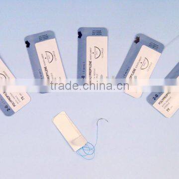 Medical polyprolene suture with needle