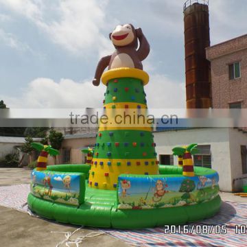 monkey inflatable mini climbing wall for kids and children play games