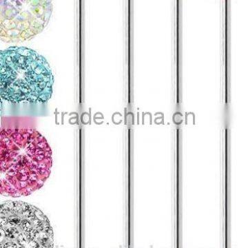 Double shamballa balls industrial barbell body piercing jewelry