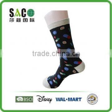 colourful irregular shape jacquard man socks