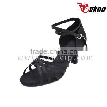 Cheap Price High Quality Satin Latin Salsa Ballet Ballroom Dance Shoes Black Color Flat Heel Girl Dance Shoes photo-2
