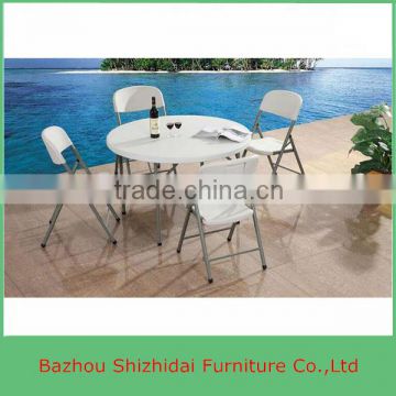 Round plastic gardon folding table and folding chair SD-R115