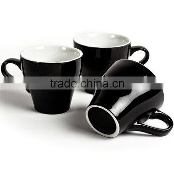 Beautiful China Black Color Glazed Logo Decal Artwork Design Printable Coffee Tea Cups and Saucers Sets photo-5