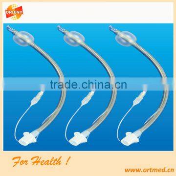 Clear medical endotracheal tube with cuff