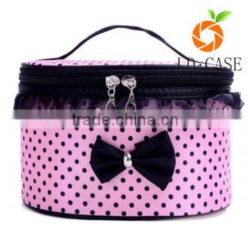 Cute Small Cheap canvas Beauty Makeup Organizer Box, Wholesale Printing girl Travel Plain Canvas Cosmetic Bag