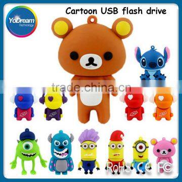 Bulk wholesale Cute Lovely Cartoon Bear Devil USB Flash Drive 8Gb 16Gb 32GB USB Storage Pen Drive Thumb Drive small Novelty gift