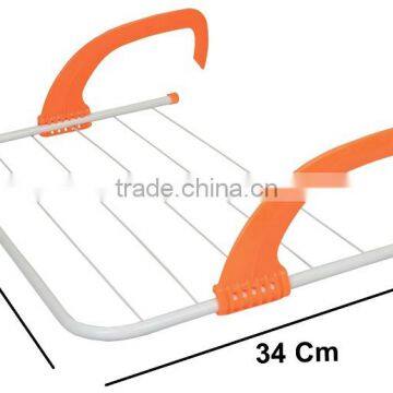 Metal Folding Clothes Rack In a Balcony Room Bathroom Towel Rack Clothes Hanger photo-6