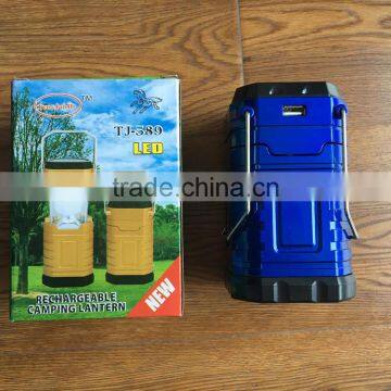 wholesale hot sell two colors usb solar rechargeable extension type plastic camping lantern