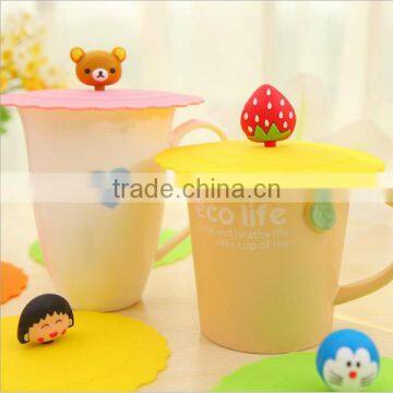 Popular cute silicone cup lids