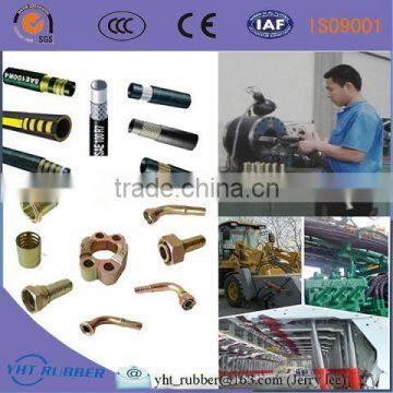 hydraulic hose and connections with hydraulic hose nipple