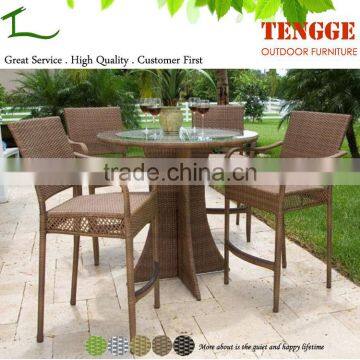 Outdoor PE Rattan High Top Bar Tables and Chairs photo-4