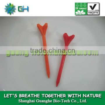 Environmentally friendly designed coloful bulk plastic PLA biodegradable golf tee