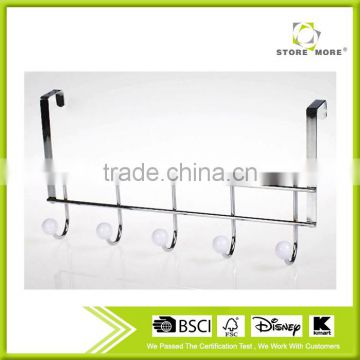 Store More Simple Chrome Plating 5 Rack Plastic Bead Door Hook