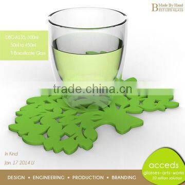 High Quality Glass Cup With Colored Silicone Base photo-2