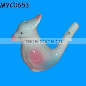 Bird shape ceramic whistle