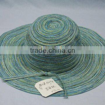 blue stripe straw hat