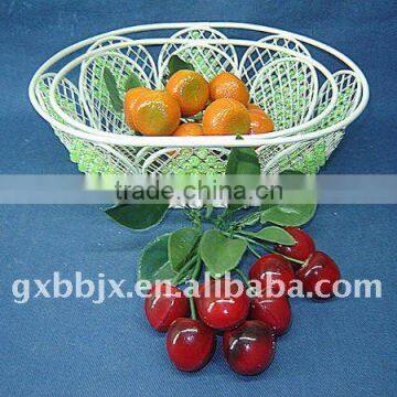 Egg shaped creamywhite decorative with green pearl storage fruit basket centrifuge