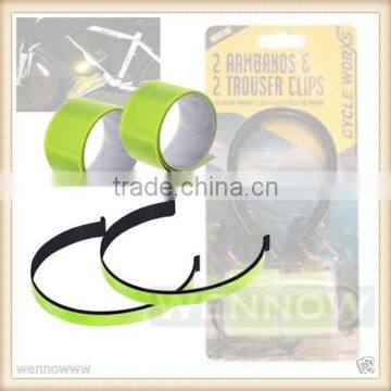 2 X HIGH VISIBILITY YELLOW ARM BAND ANKLE HI VIZ STRAP SLAP ARMBAND REFLECTIVE
