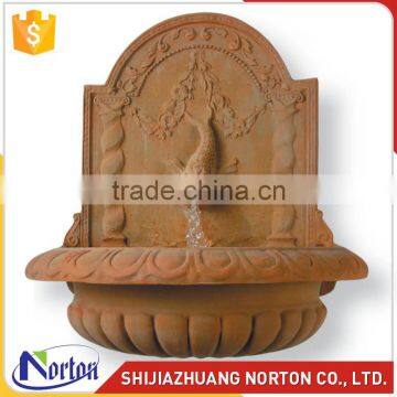 Yellow marble dolphin water wall fountain NTMF-023LI