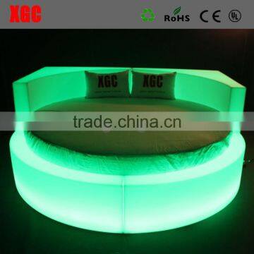 New design luxury Circle shape hotel bed hotel extra bed with 16 colors changing led light