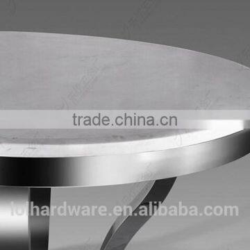 Stainless Steel Base Round Dining Table With Marble Top photo-2