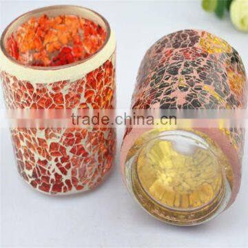 cheap colorful mosaic glass candle holder