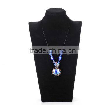 Black Velvet Wood Neck Stand Jewelry Display photo-2