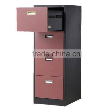 Office Funture 4 Drawer Vertical Cold Rolled Steel Filing Cabinet With Lock Key photo-3