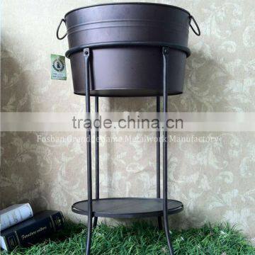 home decoration outdoor matte gold ice bucket with stand