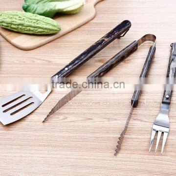 Wholesale Wooden Handle Barbecue Fork Shovel BBQ Tong Set photo-6