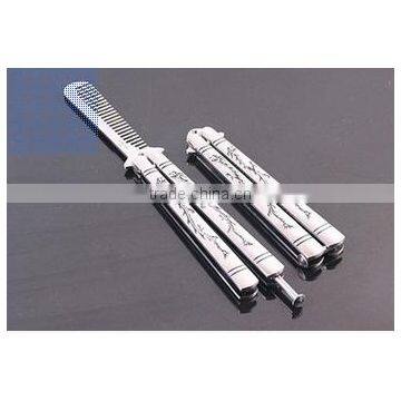 Wholesales Sliver Comb Multi Function Stainless Steel Trainer Tool Butterfly Comb photo-3