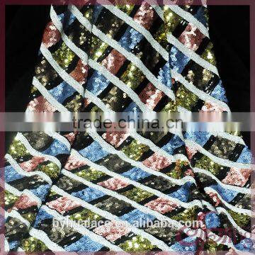 New coming multi color wholesale cheap allover sequin fabric for party dress