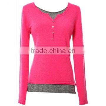 KNITTED WOMEN LONG SLEEVE ROUND NECK BASIC 100%CASHMERE PULLOVER photo-2