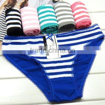 Front Cute Strie Printing Sexy Lingerie Cotton Underwear Stock Wholesale Women Panty photo-4
