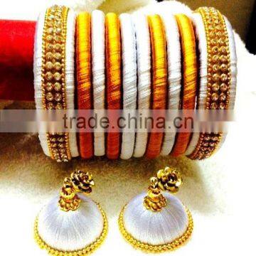 Girls Fashion Bangle Sets, Indian Churi Bracelet,Thread Bangle Sets for Children photo-6