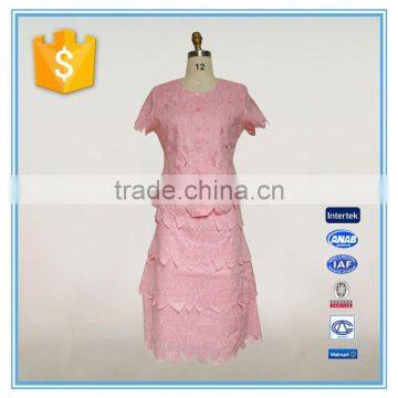 Fashion feminine short-sleeved waist was thin ladies lotus leaf dresses and church suits