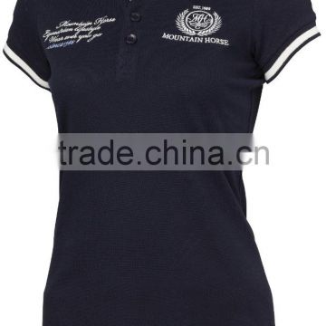 Ladies Horse Riding Polo Shirts embroidery ,mountain horse polo custom for ladies best wholesale made in China